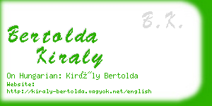 bertolda kiraly business card